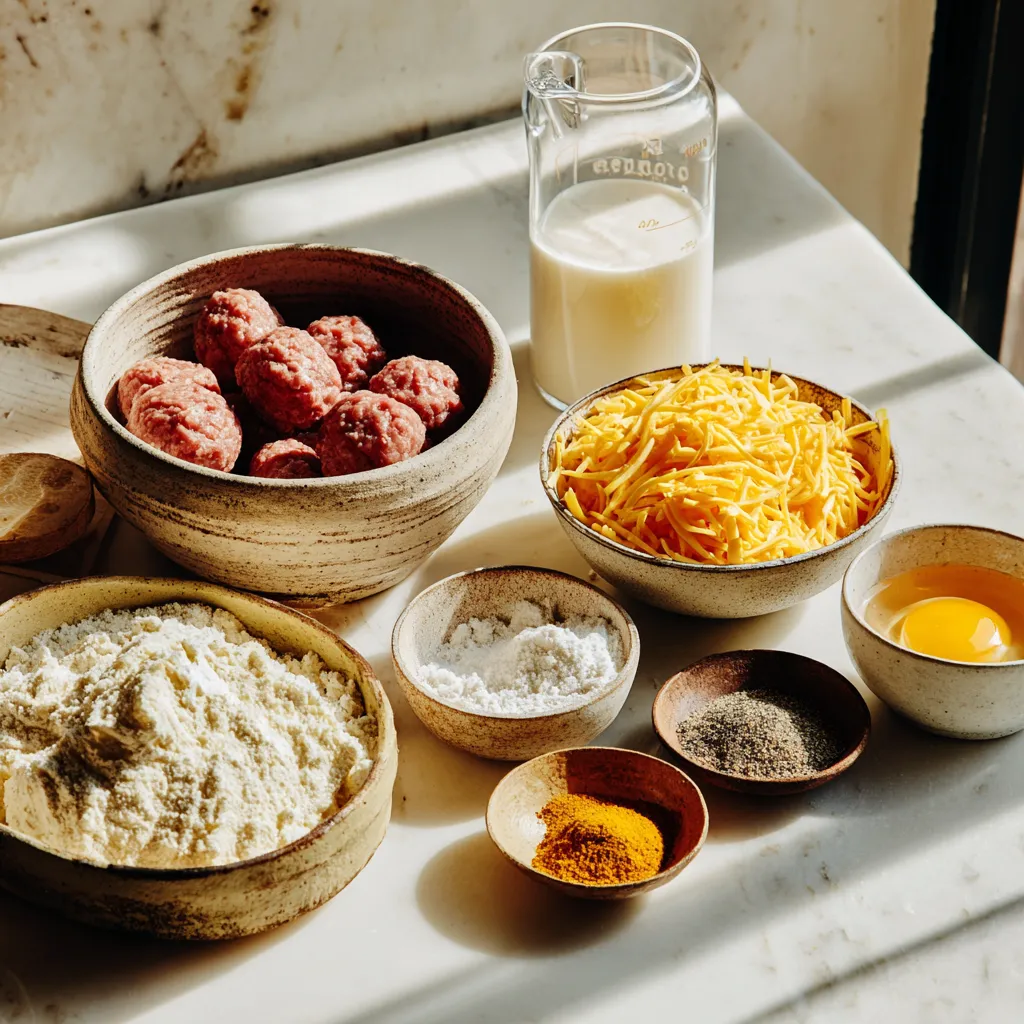 Sausage Cheese Puffs with Biscuit